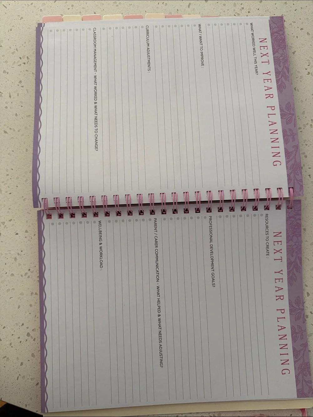 Penbrook Floral Teacher Planner - Pink Floral